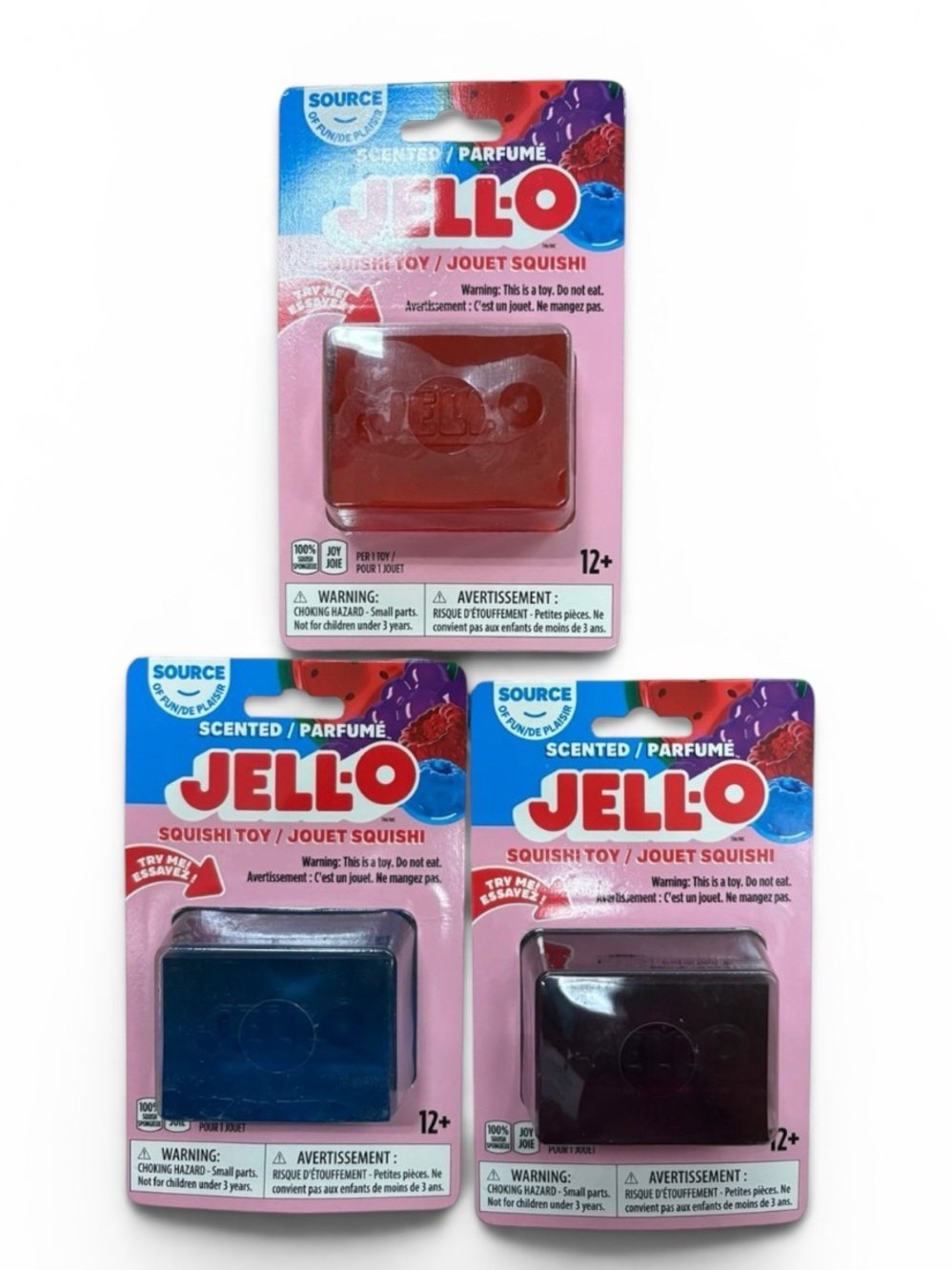 VIRAL Squishy JELL-O Squishi Toy Scented JELLO Cube 2.5 Set of 3